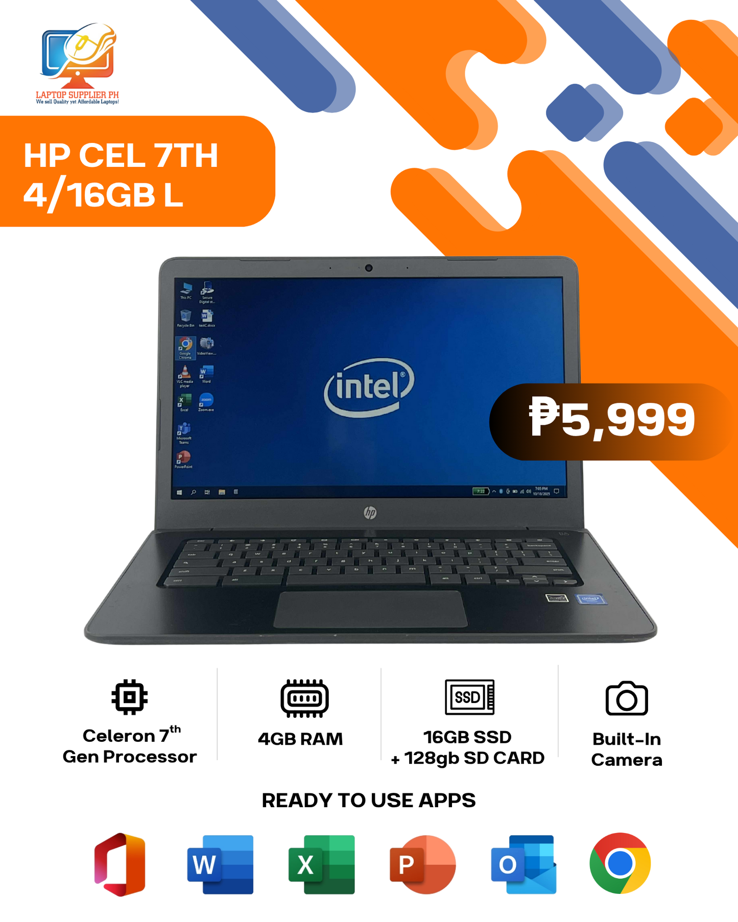 HP CEL 7TH 4/16GB LAPTOP