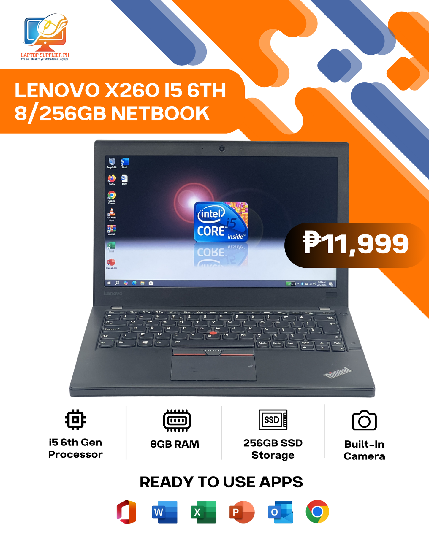 LENOVO X260 I5 6TH 8/256GB NETBOOK