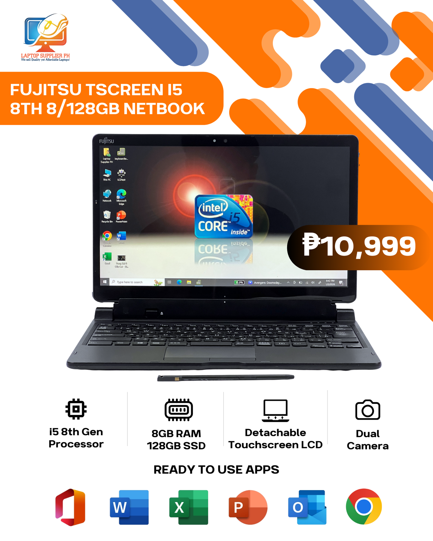 FUJITSU TSCREEN I5 8TH 8/128GB NETBOOK