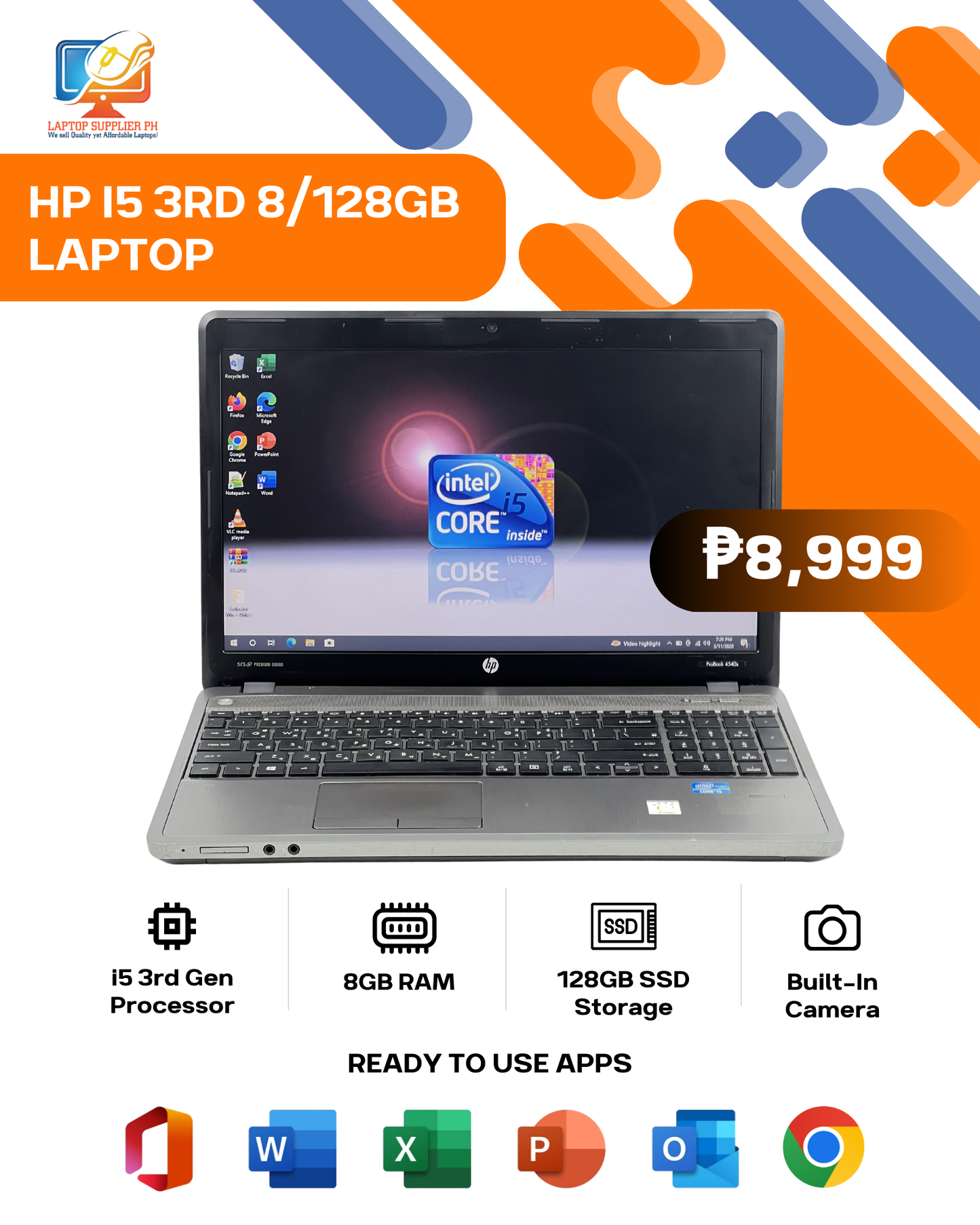HP I5 3RD 8/128GB LAPTOP