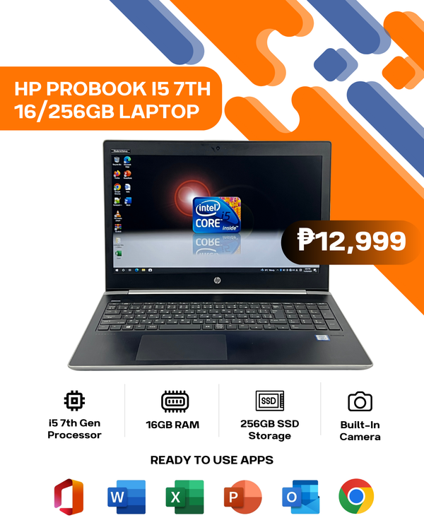HP PROBOOK I5 7TH 16/256 LAPTOP