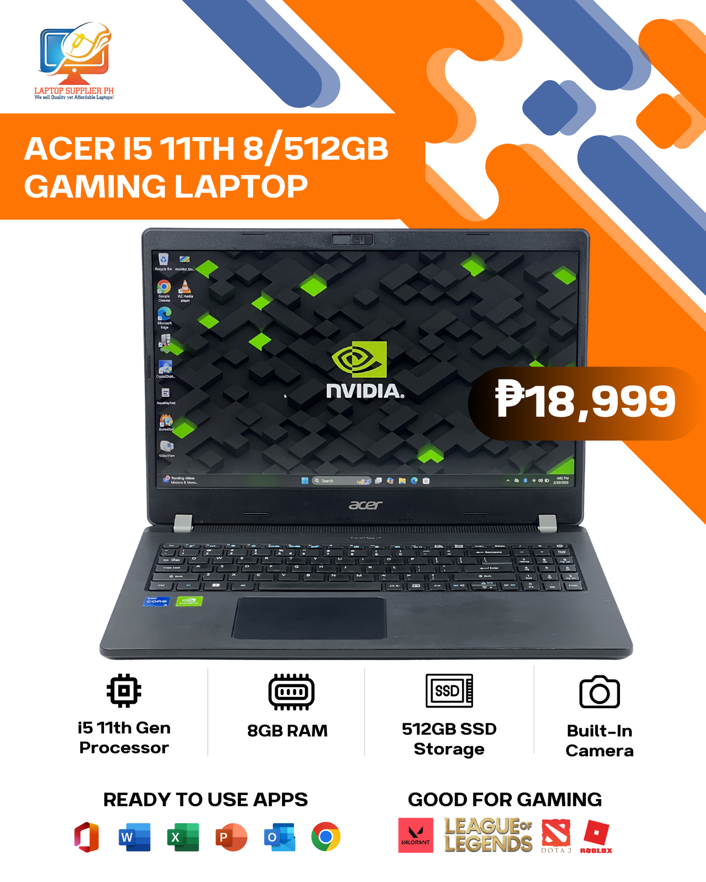ACER I5 11th 8/512GB LAPTOP