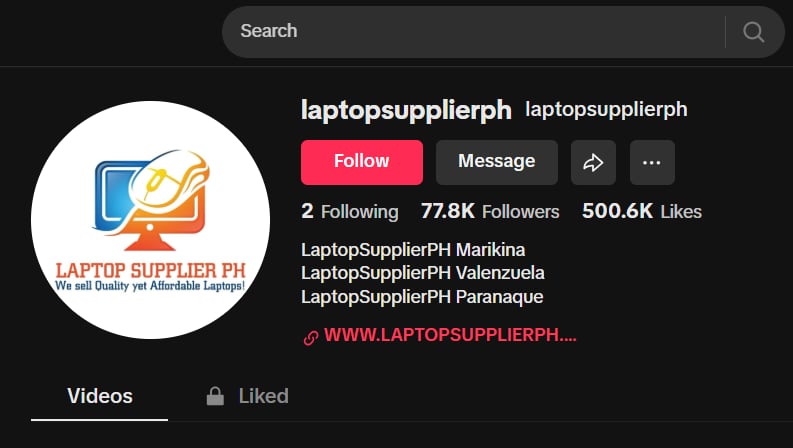 LAPTOP SUPPLIER PH TIKTOK ACCOUNT