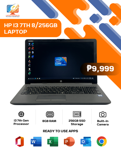 HP I3 7TH 8/256GB LAPTOP