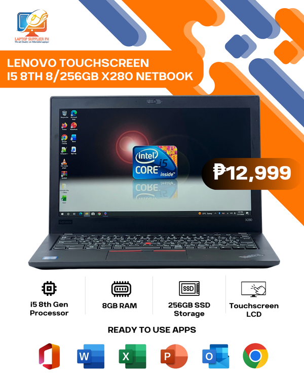 LENOVO TOUCHSCREEN I5 8TH 8/256GB X280 NETBOOK