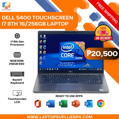 DELL 5400 TOUCHSCREEN I7 8TH 16/256GB NETBOOK