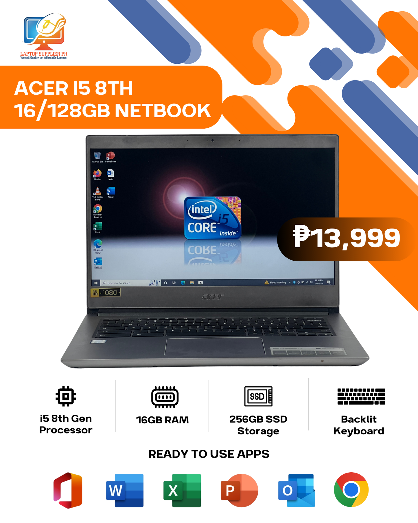 ACER I5 8TH 16/128GB NETBOOK