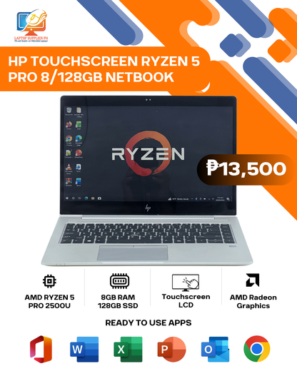 HP TOUCHSCREEN RYZEN 5 PRO 8/128GB NETBOOK