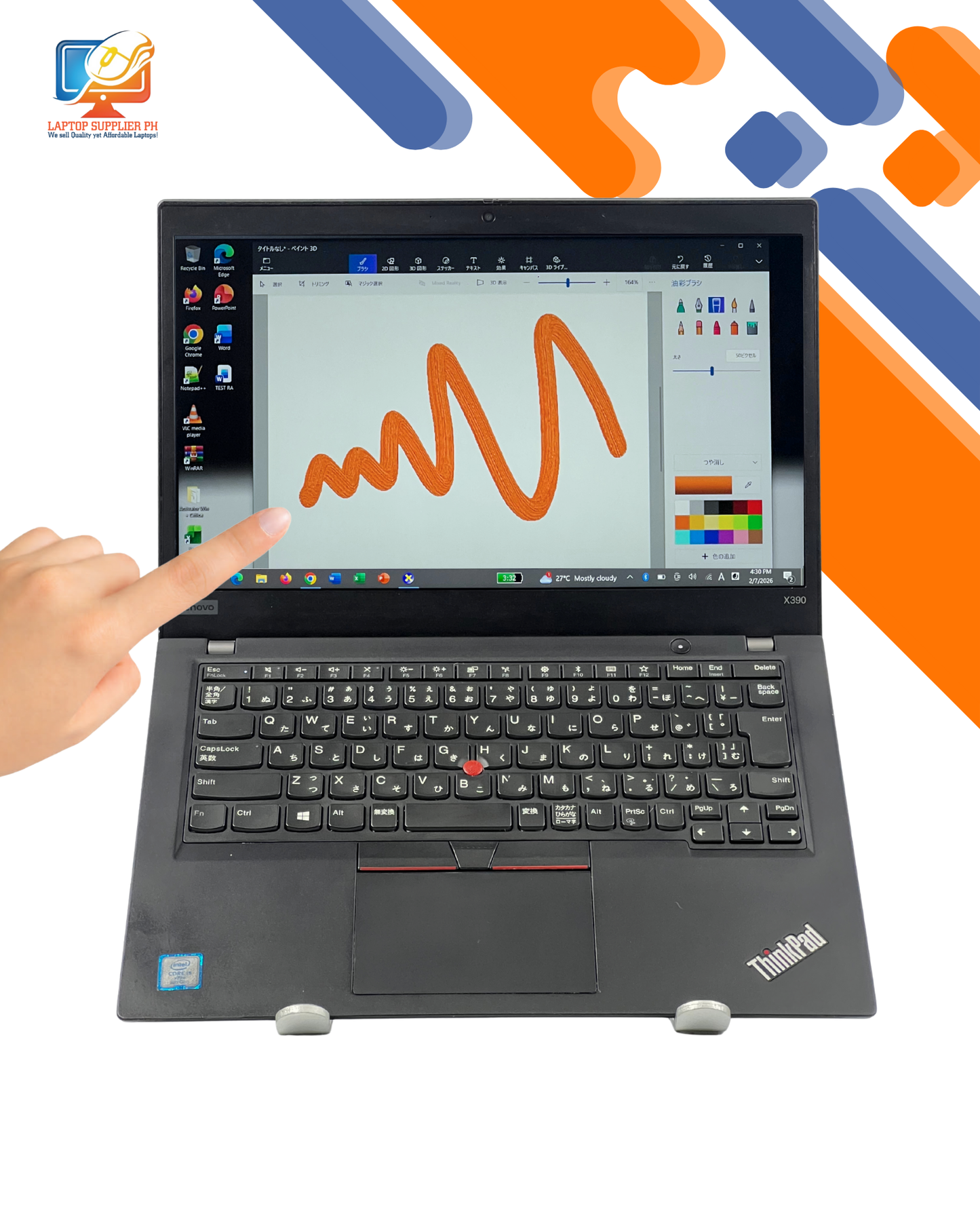 LENOVO TOUCHSCREEN I5 8TH 16/256GB X390 NETBOOK