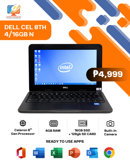 DELL CEL 8TH 4/16GB NETBOOK
