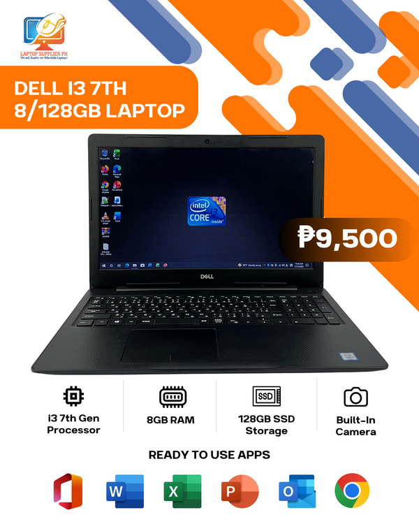 DELL I3 7TH 8/128GB LAPTOP