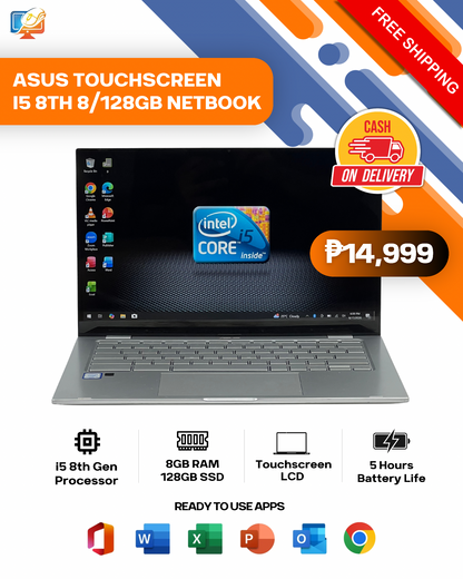 ASUS TOUCHSCREEN I5 8TH 8/128GB NETBOOK