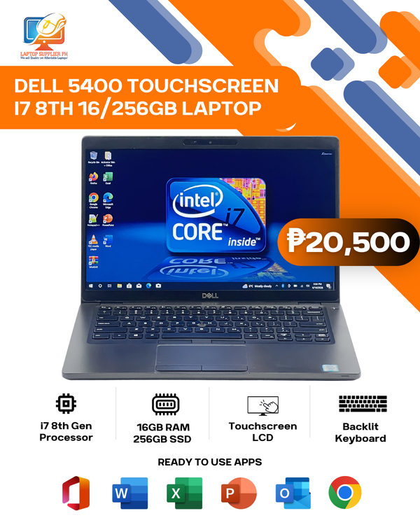 DELL 5400 TOUCHSCREEN I7 8TH 16/256GB NETBOOK