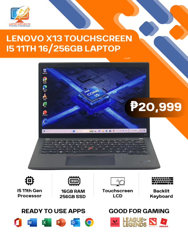 LENOVO X13 TOUCHSCREEN I5 11TH 16/256GB LAPTOP