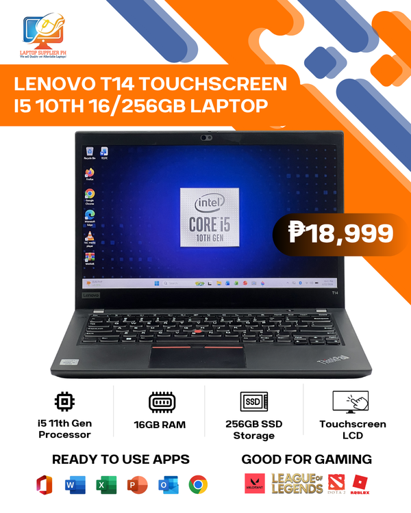 LENOVO T14 TOUCHSCREEN I5 10TH 16/256GB LAPTOP