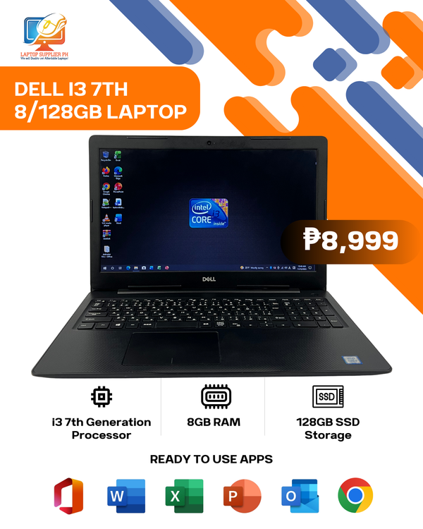 DELL I3 7TH 8/128GB LAPTOP