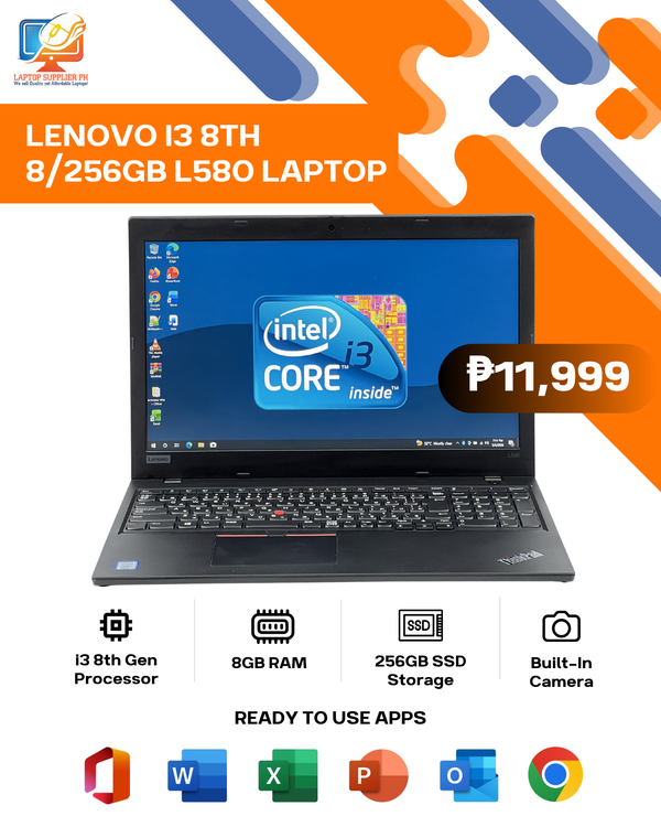 LENOVO I3 8TH 8/256GB L580 LAPTOP