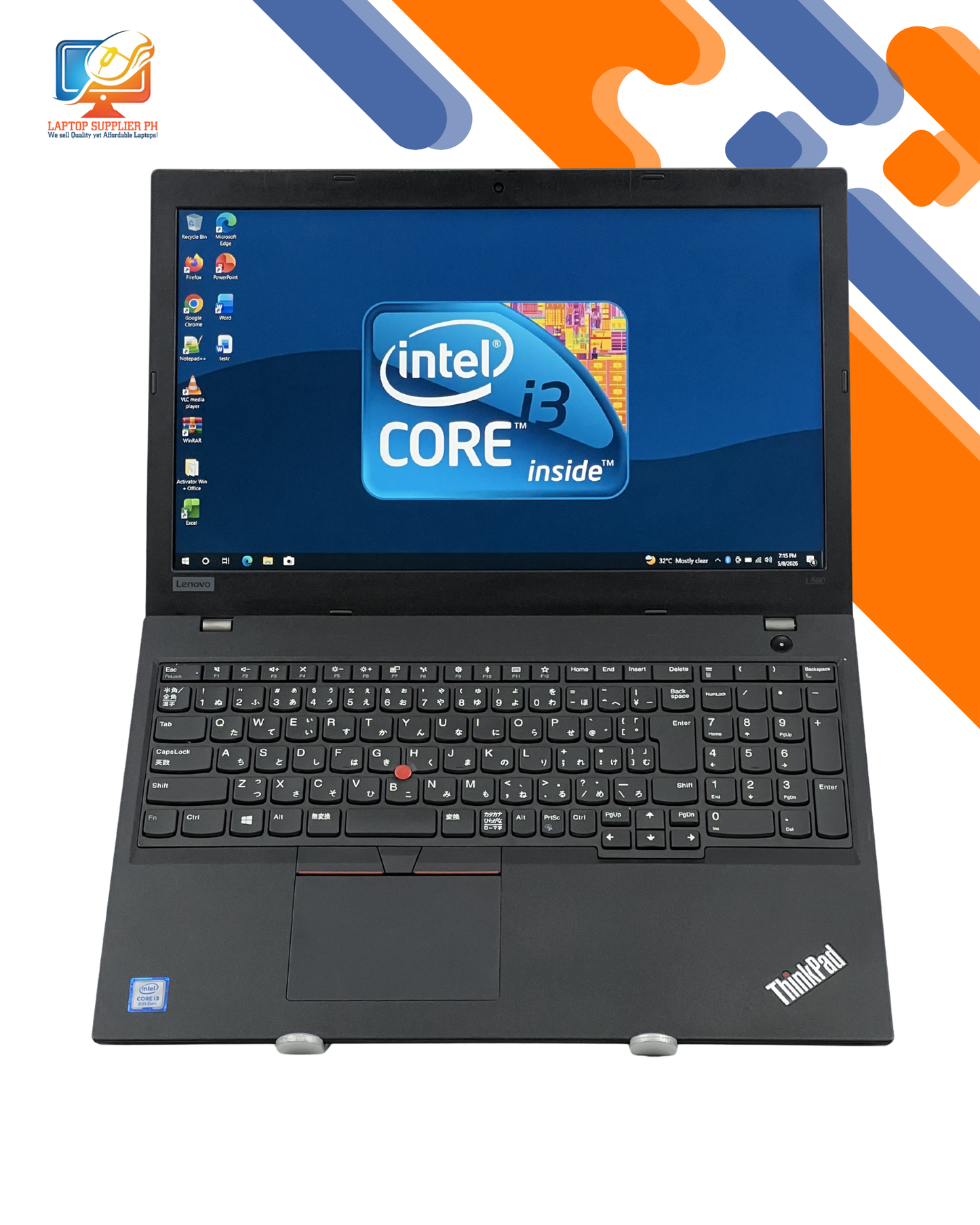 LENOVO I3 8TH 8/256GB L580 LAPTOP