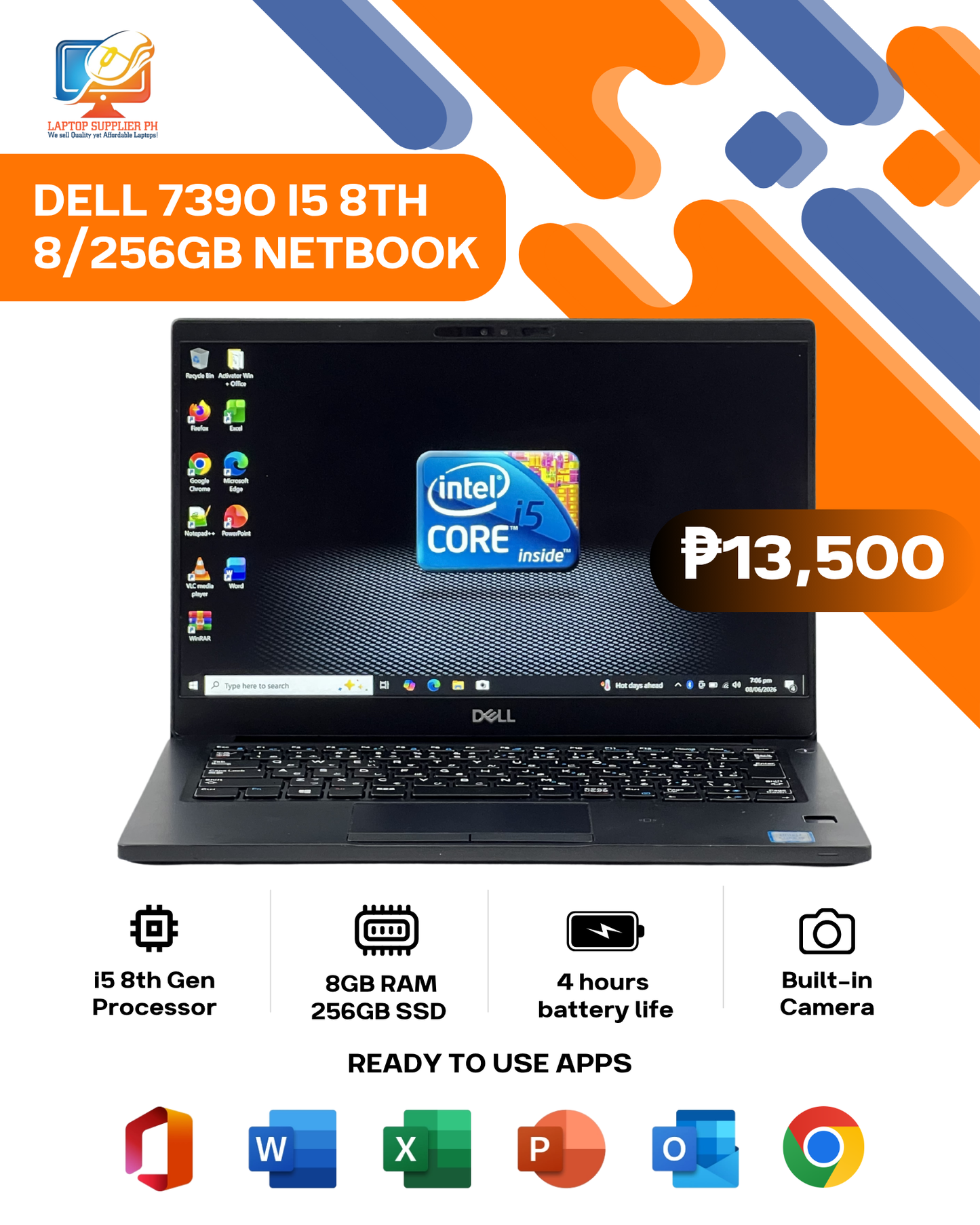 DELL 7390 I5 8TH 8/256GB NETBOOK