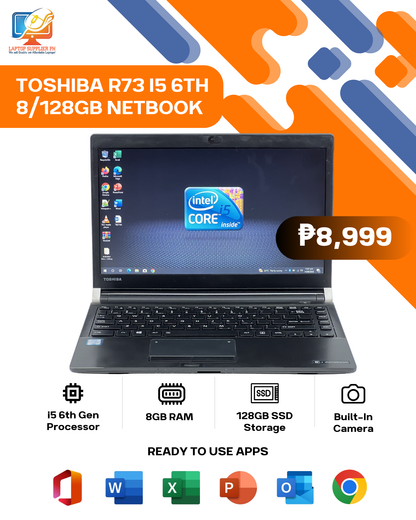 TOSHIBA R73 I5 6TH 8/128GB NETBOOK
