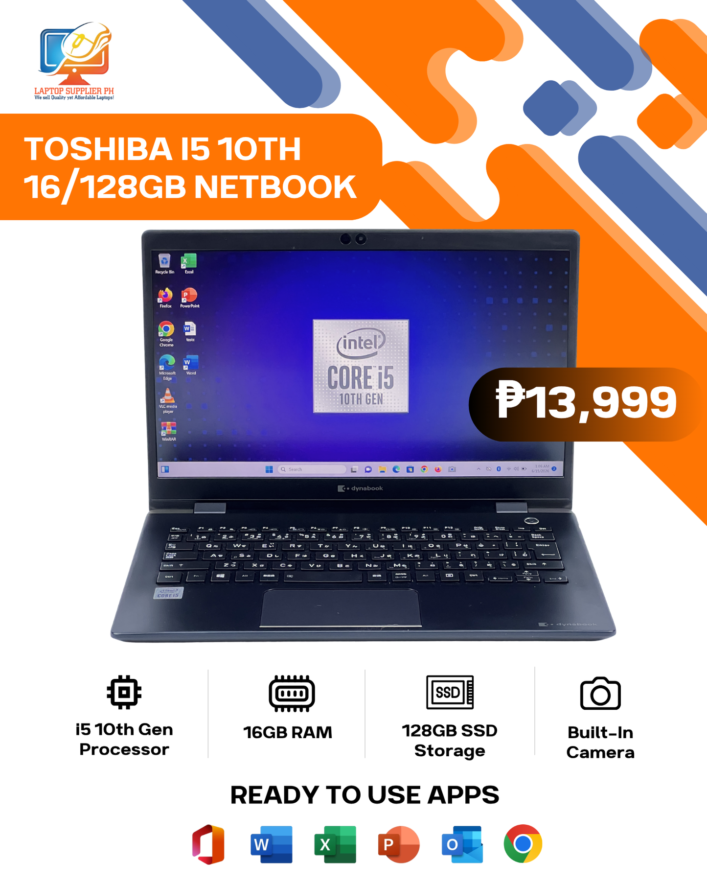 TOSHIBA I5 10TH 16/128GB NETBOOK