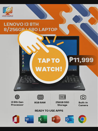 LENOVO I3 8TH 8/256GB L580 LAPTOP