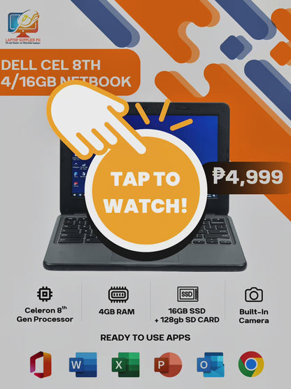 DELL CEL 8TH 4/16GB NETBOOK